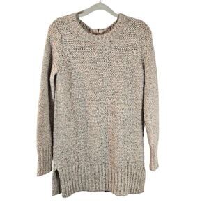 M Ruby Moon Cream Colorful Confetti Wool Blend Chunky Knit Tunic Sweater Size M